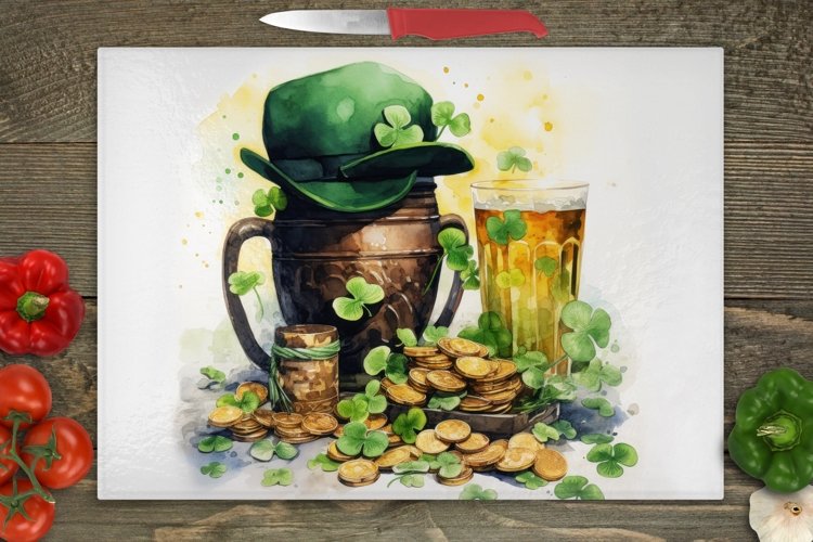 St Patrick Cutting Board Sublimation Design Png
