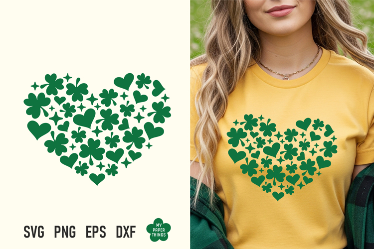 St Patricks day svg, Lucky Heart Svg Png