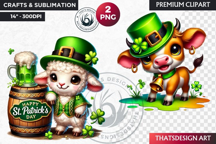 St Patrick farm animals Clipart, saint patricks day PNG