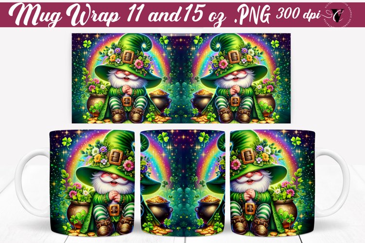 St Patrick Mug wrap |Gnome mug