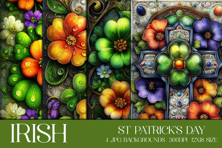 St Patricks Day Backgrounds, Irish, Card, Garden Flag, s19