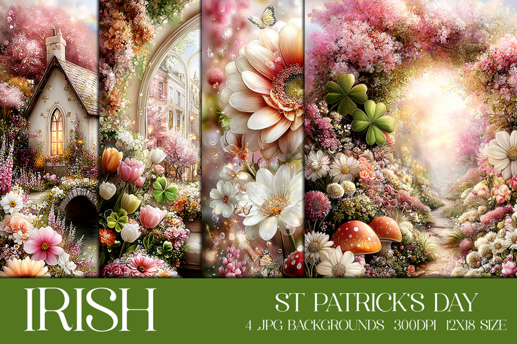 St Patricks Day Backgrounds, Irish, Card, Garden Flag, s2