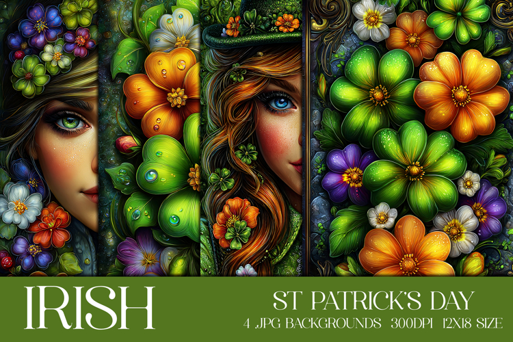 St Patricks Day Backgrounds, Irish, Card, Garden Flag, s20