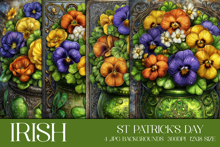 St Patricks Day Backgrounds, Irish, Card, Garden Flag, s21