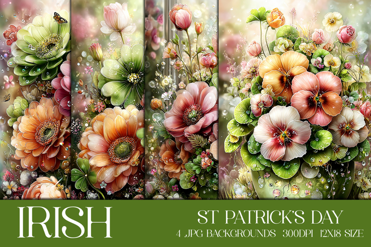 St Patricks Day Backgrounds, Irish, Card, Garden Flag, s4