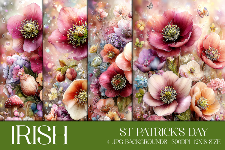 St Patricks Day Backgrounds, Irish, Card, Garden Flag, s52