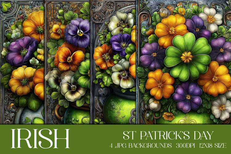St Patricks Day Backgrounds, Irish, Card, Garden Flag, s58