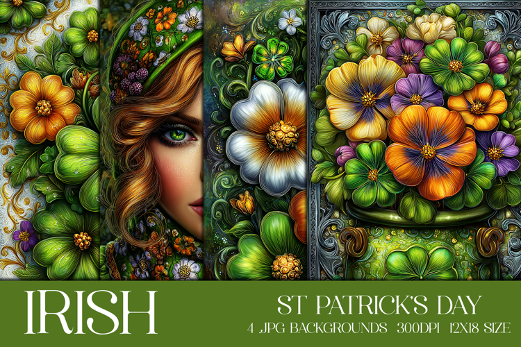 St Patricks Day Backgrounds, Irish, Card, Garden Flag, s6