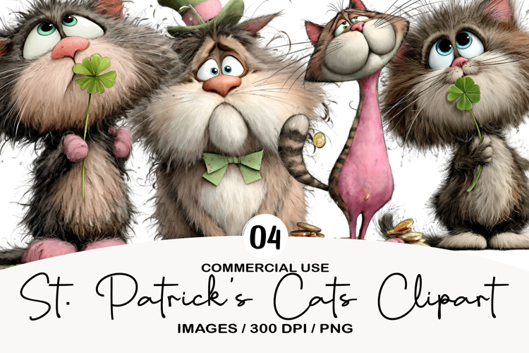 St. Patricks Cats Clipart