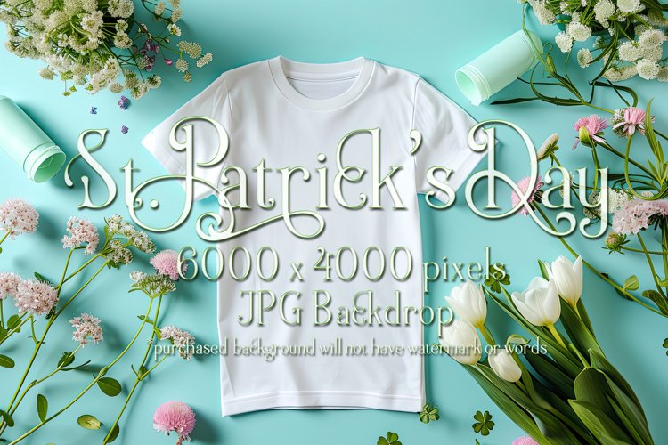 T-shirt Mockup, St Patricks Day White T-Shirt Mockup, d12