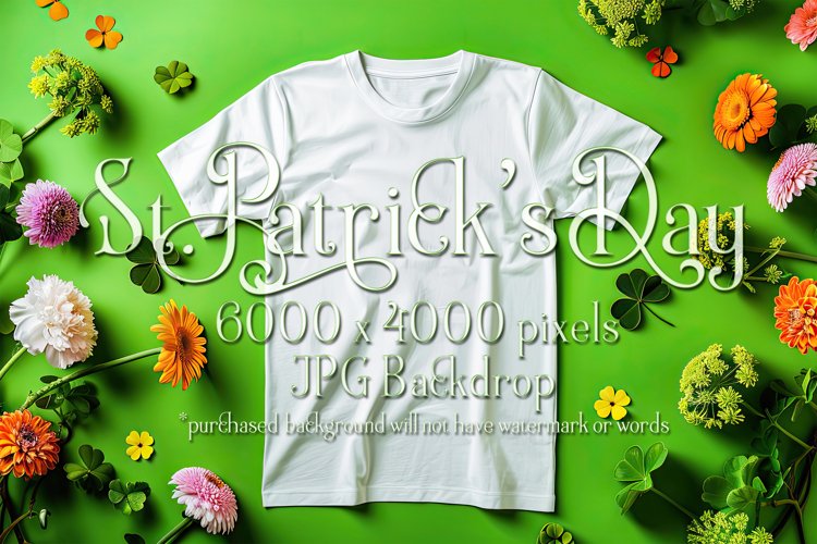 T-shirt Mockup, St Patricks Day White T-Shirt Mockup, d39
