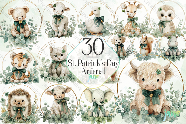 St. Patrick’s Day Animal Bundle Clipart