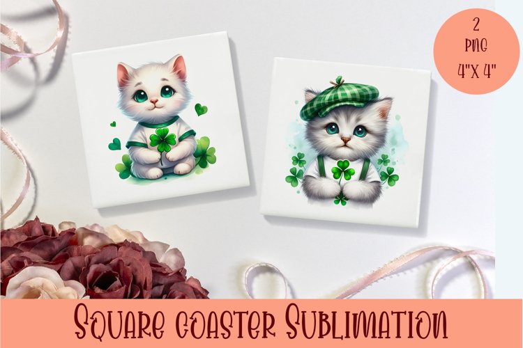 Watercolor Sv Patricks Day Animals Coasters Sublimation png