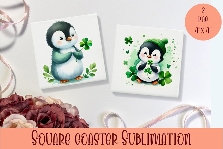 Watercolor Sv Patricks Day Animals Coasters Sublimation png
