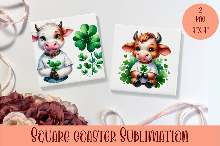 Watercolor Sv Patricks Day Animals Coasters Sublimation png