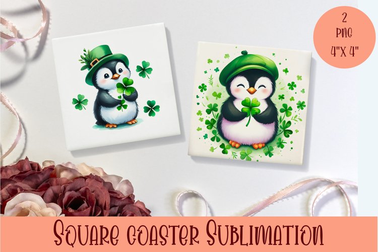 Watercolor Sv Patricks Day Animals Coasters Sublimation png