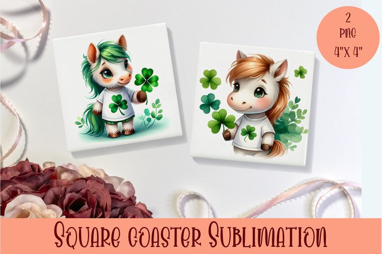 Watercolor Sv Patricks Day Animals Coasters Sublimation png