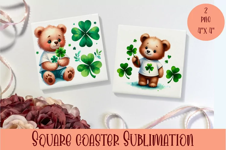 Watercolor Sv Patricks Day Animals Coasters Sublimation png