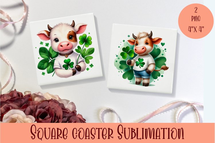 Watercolor Sv Patricks Day Animals Coasters Sublimation png