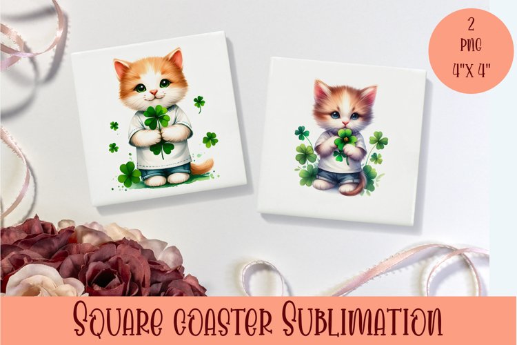 Watercolor Sv Patricks Day Animals Coasters Sublimation png