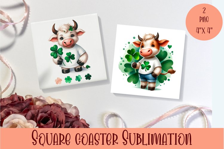 Watercolor Sv Patricks Day Animals Coasters Sublimation png