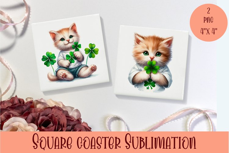 Watercolor Sv Patricks Day Animals Coasters Sublimation png