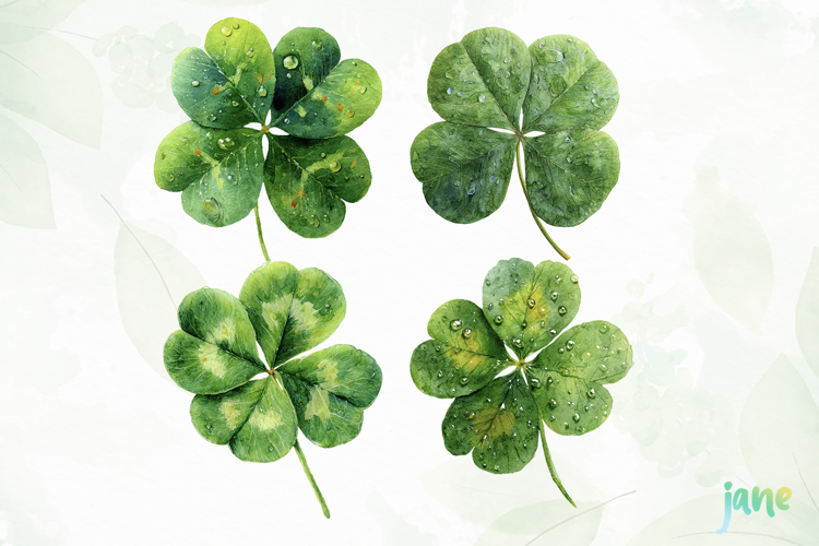 St. Patrick’s Day Clover Watercolor