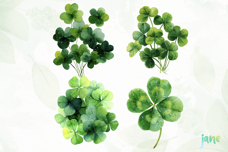 St. Patrick’s Day Clover Watercolor