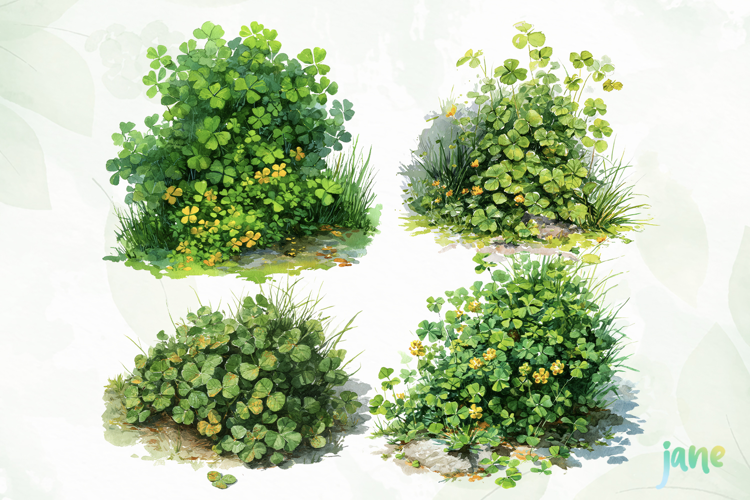 St. Patrick’s Day Clover Watercolor