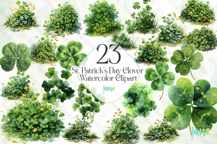 St. Patrick’s Day Clover Watercolor
