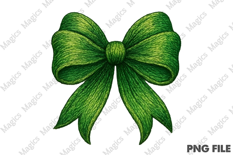 St.Patricks Day Green Sparkle Bow PNG