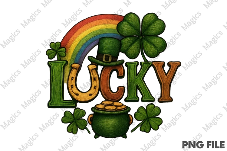 St Patricks Day Lucky rainbow Png