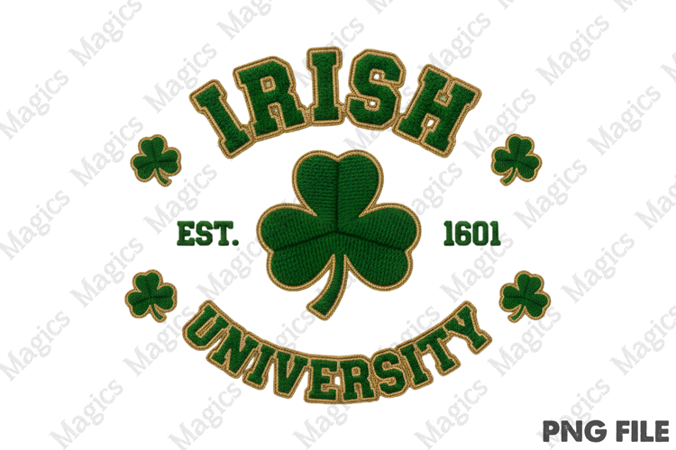 St Patrick’s Day PNG, Irish University Shamrock