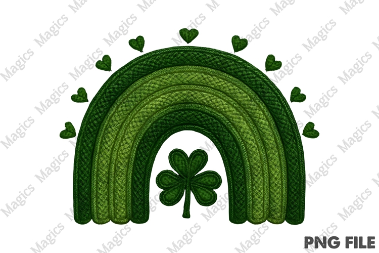 St. Patricks Day Rainbow Embroidery Png