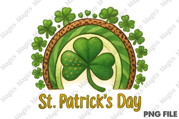 St. Patricks Day, Rainbow Wreath Png