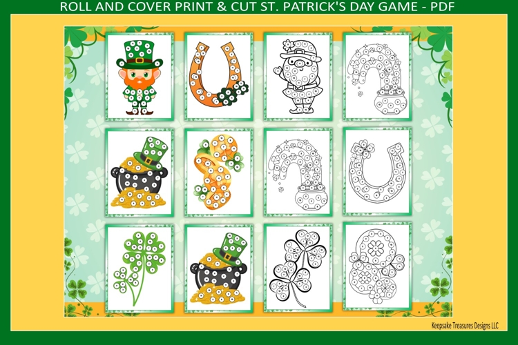 St. Patricks Day Math Game, Print & Cut, Classroom Activity