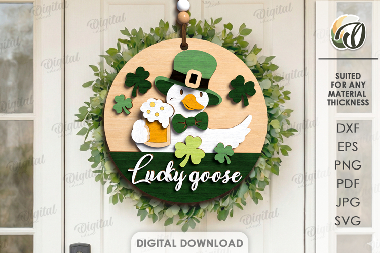 St Patricks Day Round Sign Laser Cut. Wall Decor SVG