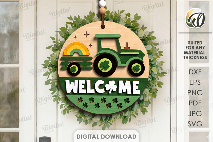 St Patricks Day Round Sign Laser Cut. Wall Decor SVG