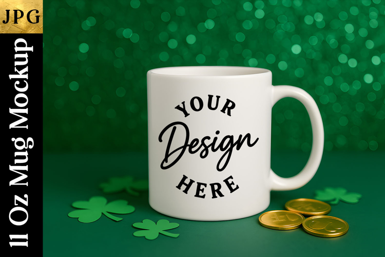 St Patrick Sublimation Mug Mockup | Coffee Cup JPG