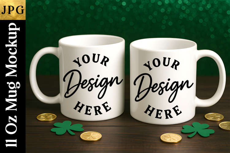 St Patrick Sublimation Mug Mockup | Coffee Cup JPG