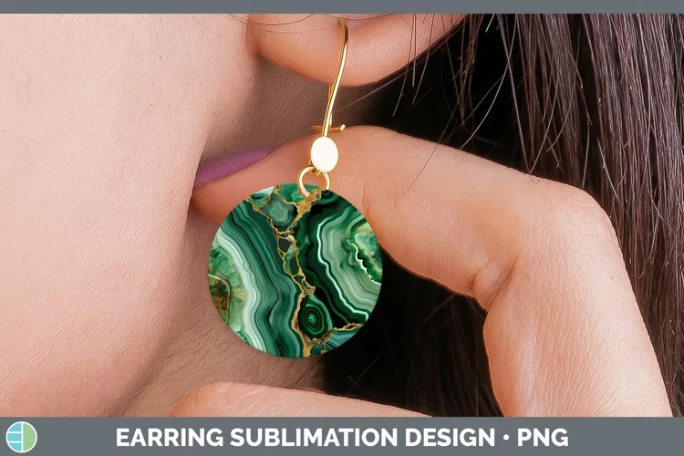 St Patricks Agate Round Earrings Sublimation Earrings Design