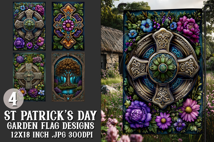 St Patricks Day Garden Flag, Celtic, Irish Garden Flags, s1