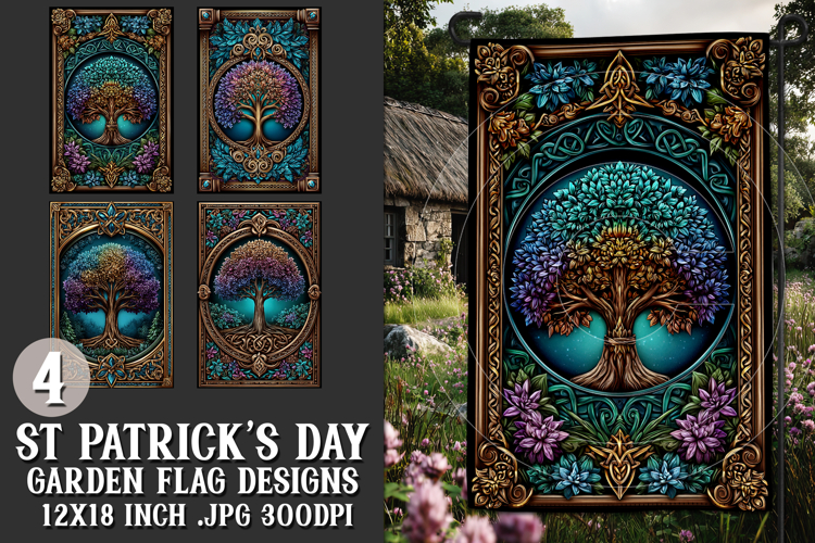 St Patricks Day Garden Flag, Celtic, Irish Garden Flags, 23