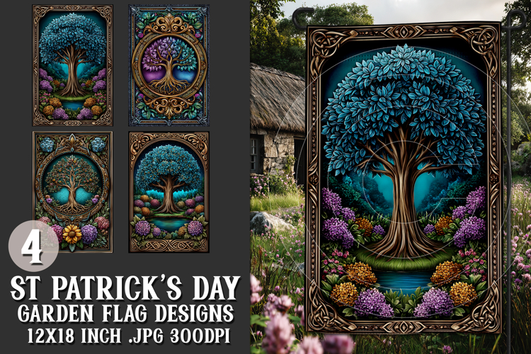 St Patricks Day Garden Flag, Celtic, Irish Garden Flags, 24