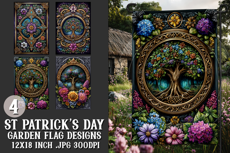 St Patricks Day Garden Flag, Celtic, Irish Garden Flags, 25