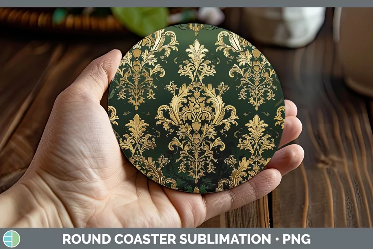 St Patricks Damask Round Coaster Sublimation Coaster Designs