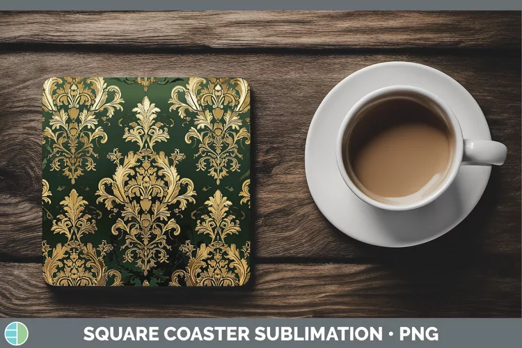 St Patricks Damask Square Coaster Sublimation Coaster Design
