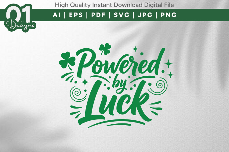 Powered By Luck Shamrock SVG File