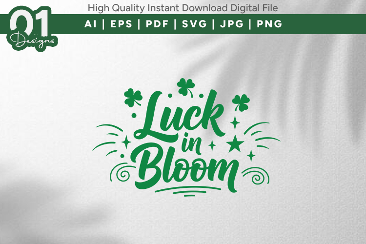 Luck In Bloom Shamrock SVG File