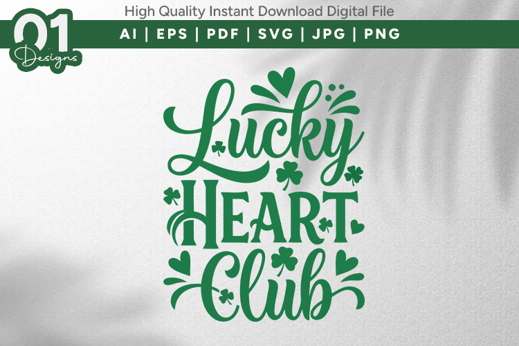 Lucky Heart Club SVG PNG Cut File